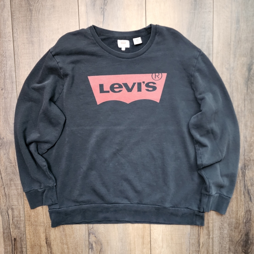 LEVI'S Black terry sweatshirt with front logo Size XXL